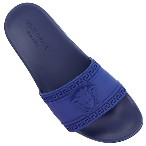 royal blue versace shoes|versace men's slippers.